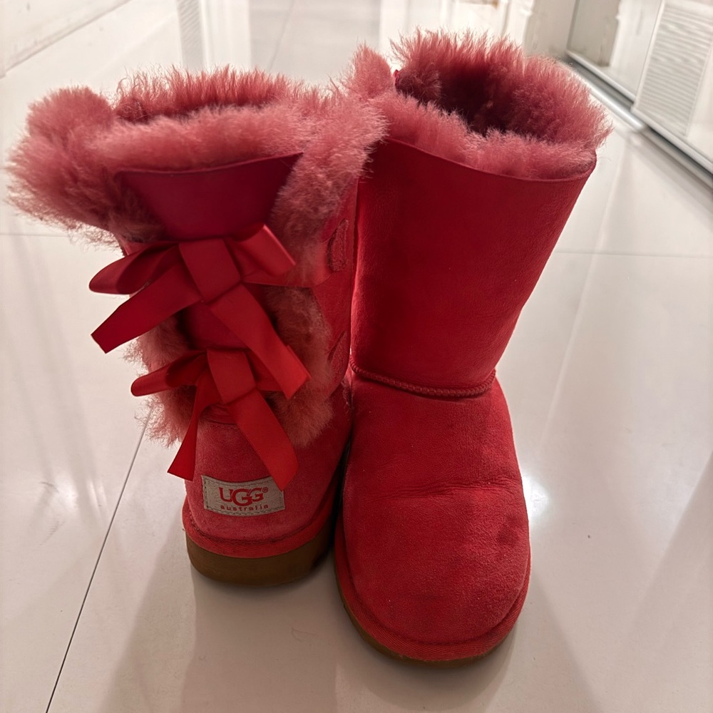 UGG Pink Bailey Bow Boots size US 6